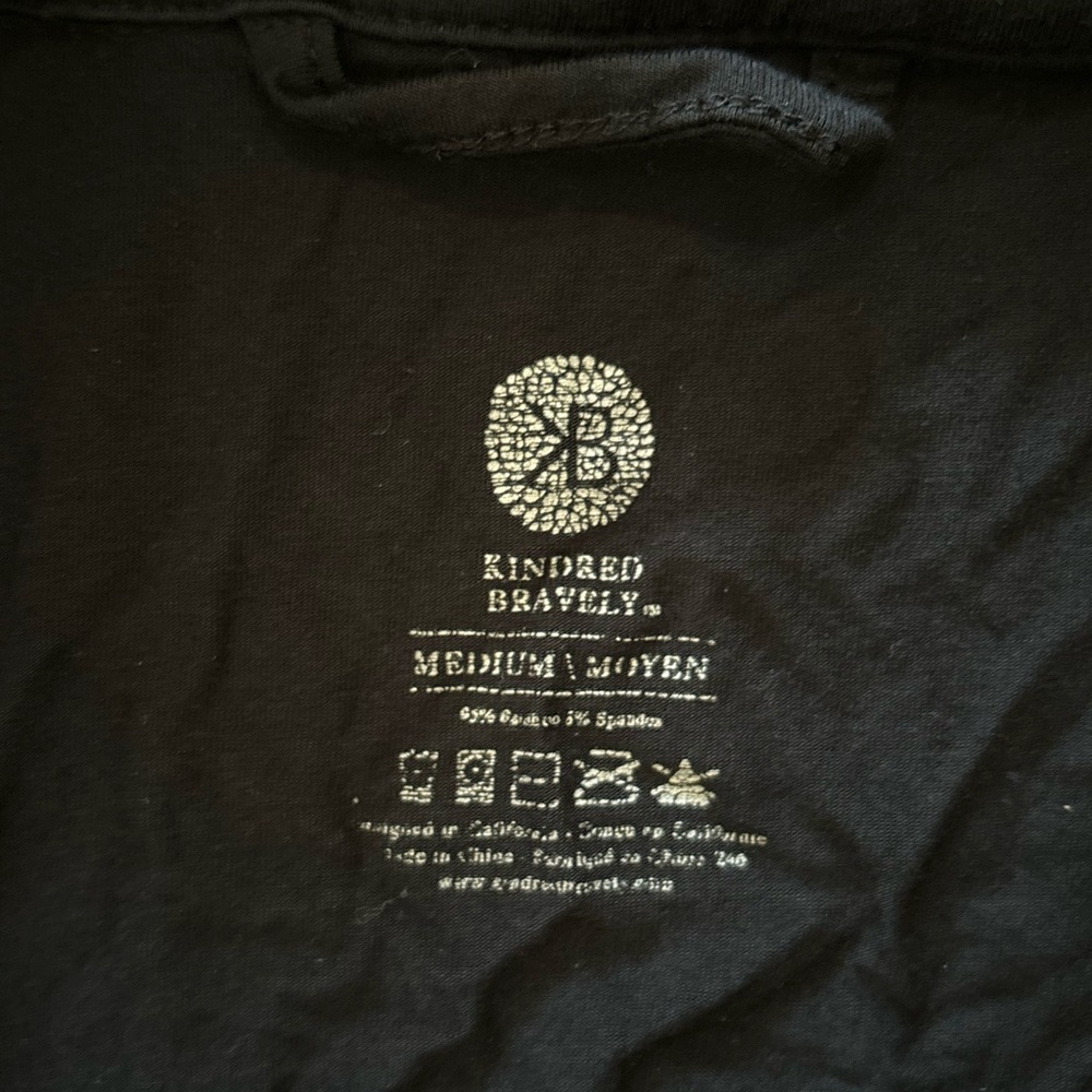 Kindred Bravely Black Robe with White Piping - Picture 3 of 3